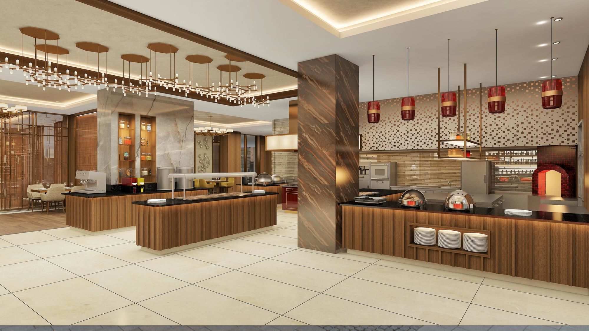 Hotel Doubletree By Hilton Skopje Exteriér fotografie The interior of the restaurant